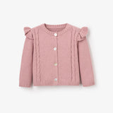 Elegant Baby MAUVE FLUTTER SLEEVE CABLE CARDIGAN