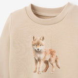 Wolf Printed Organic Fleece Sweatshirt + Cargo Pant Set