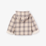 Neutral Plaid Sherpa Lined Reversible  Jacket