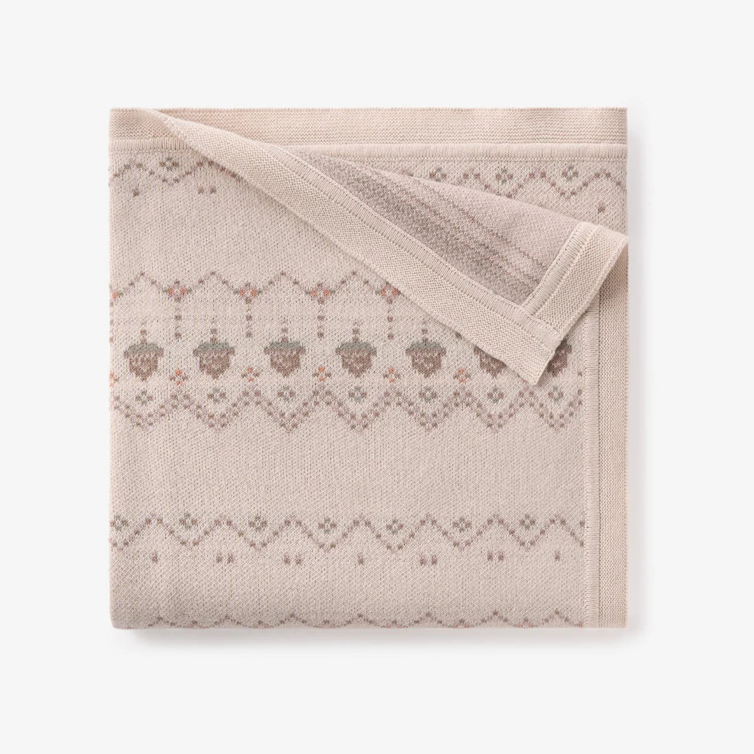 Acorn Fairisle Knit Baby Blanket