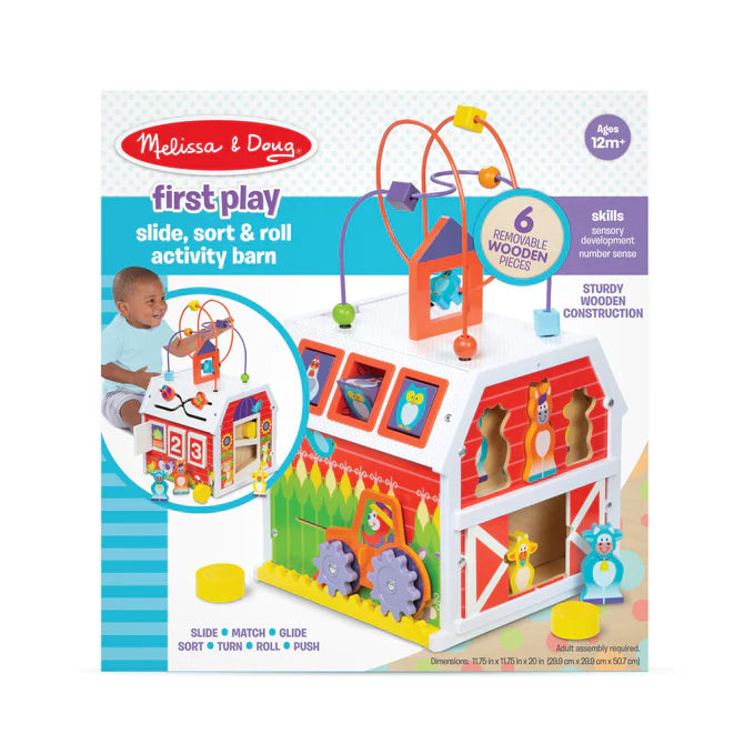 Melissa & Doug First Play Slide, Sort & Roll Activity Barn
