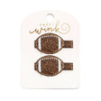  Kids’ hair clip set with football glitter design, perfect for game day