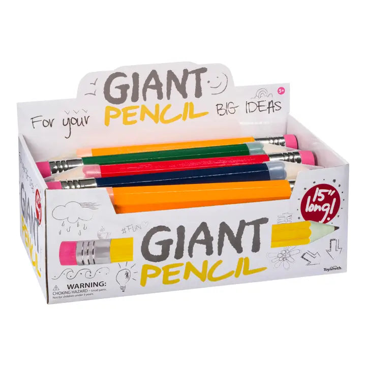Giant 15-inch pencil in assorted colors – oversized novelty pencil perfect for kids’ school, drawing, and creative activities.