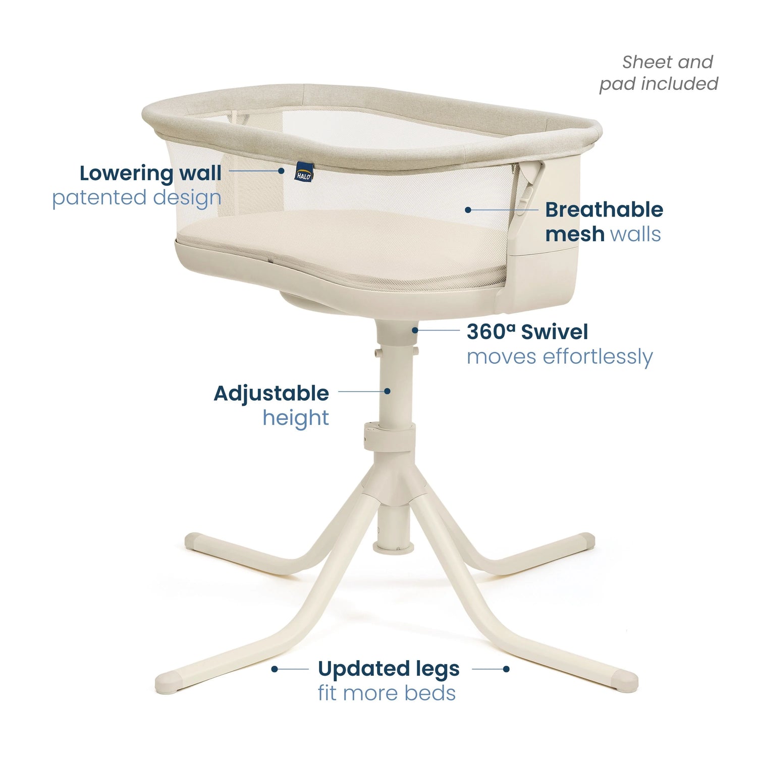 HALO® BassiNest® Swivel Sleeper 4.0 Signature, Baby Bassinet