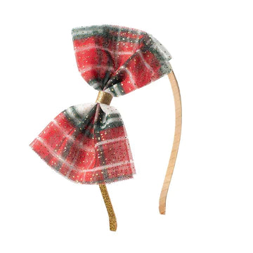 Christmas Plaid Bow Headband - Kid