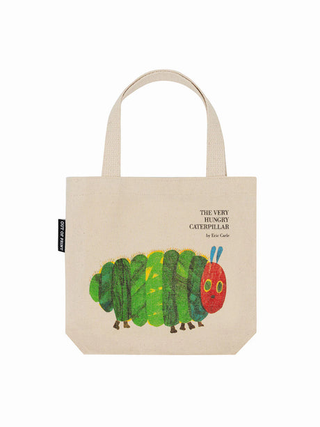 Small canvas tote bag with reinforced handles, designed for children to carry books, snacks, and small toys during daily outings.