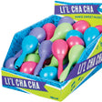 Li'l Cha Cha maracas with lanyard in assorted colors – fun musical party favors perfect for kids' celebrations and rhythm play.