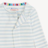 Blue Stripe Organic Cotton Footie