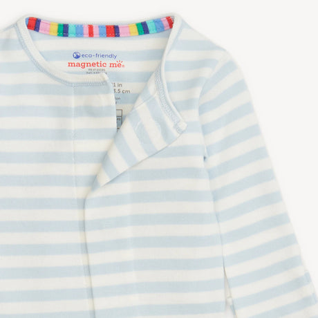 Blue Stripe Organic Cotton Footie