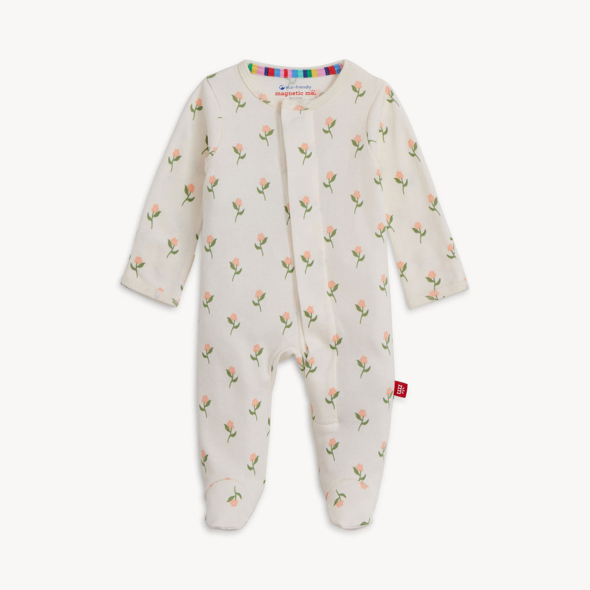 Floral Chicken Tender Org Cot Magnetic Footie