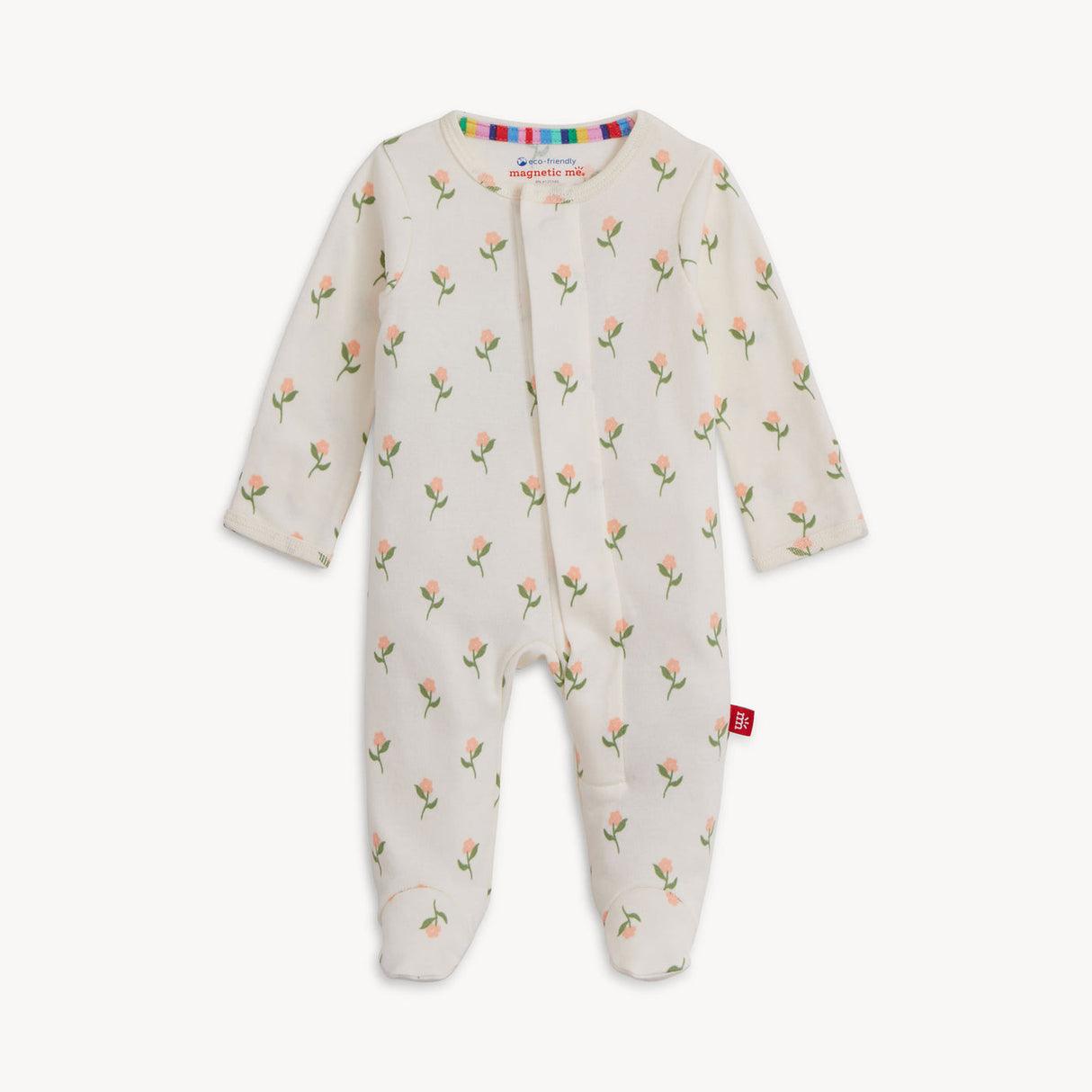 Floral Chicken Tender Org Cot Magnetic Footie