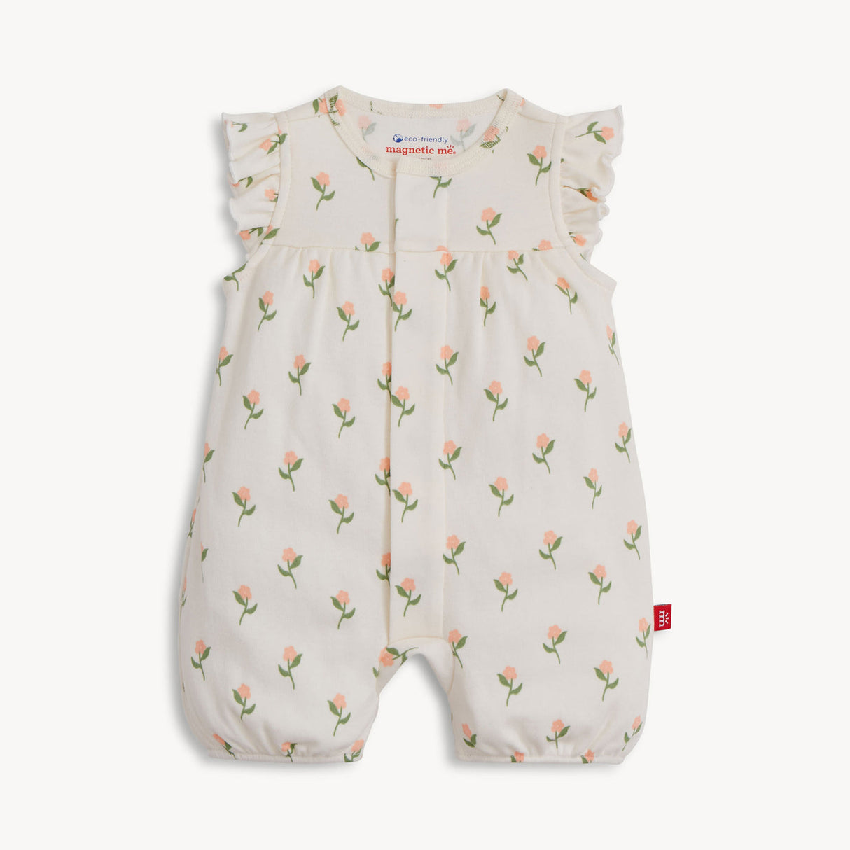 Floral Chicken Tender Org Cot Magnetic Romper