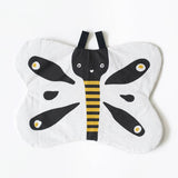 Organic baby crinkle toy shaped like a butterfly, made from natural materials