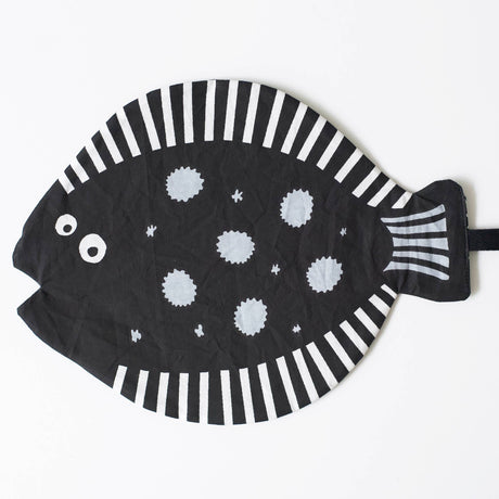  Organic baby crinkle toy shaped like a fish, made from natural materials