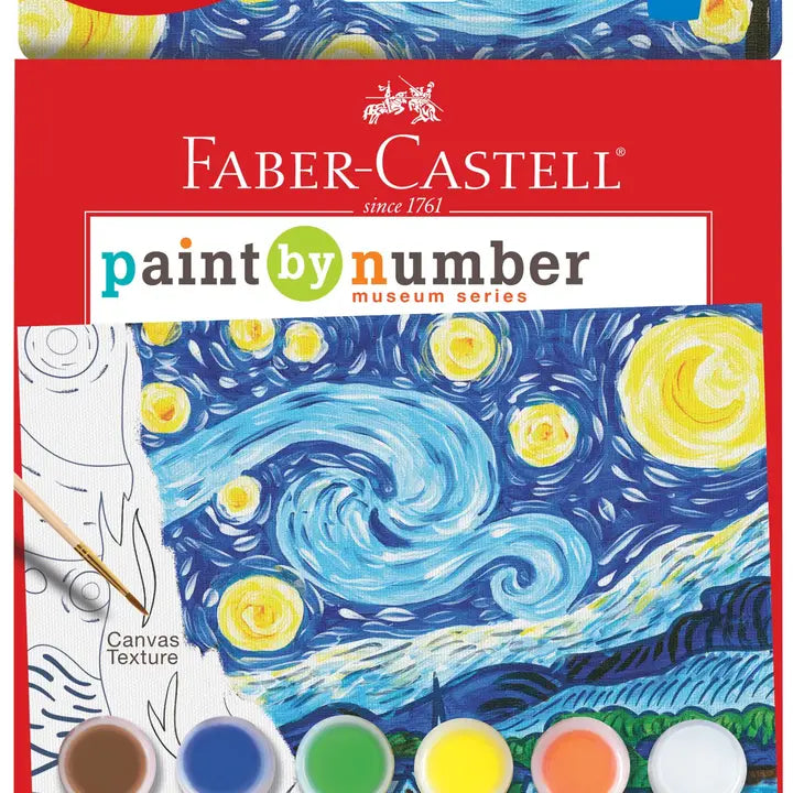 Paint by number kit from the Museum Series featuring "The Starry Night," enabling easy recreation of Van Gogh’s masterpiece

