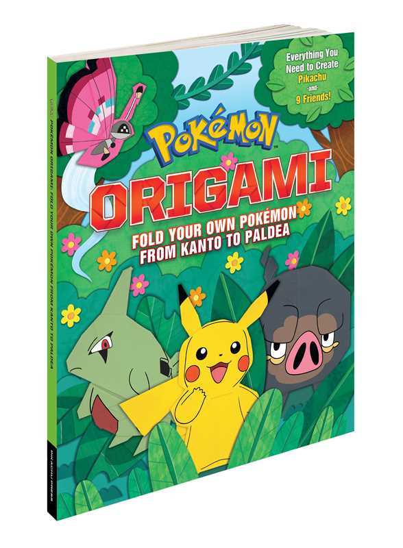 Pokémon-themed origami book teaching how to fold Pokémon from Kanto to Paldea regions