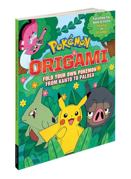 Pokémon-themed origami book teaching how to fold Pokémon from Kanto to Paldea regions