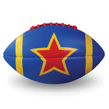Red star-decorated soft foam football for toddlers, lightweight and safe for kicking. Non-toxic material, ideal for ages 3-6.