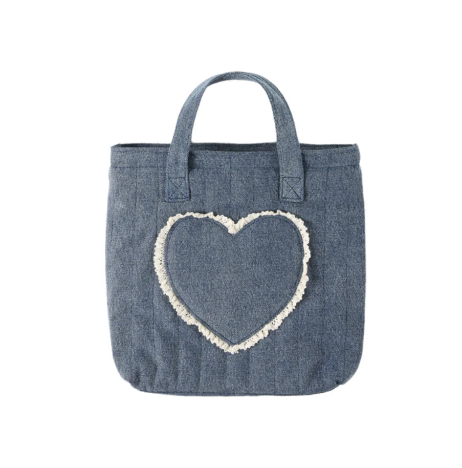 Rylee + Cru || QUILTED TOTE BAG || INDIGO DENIM