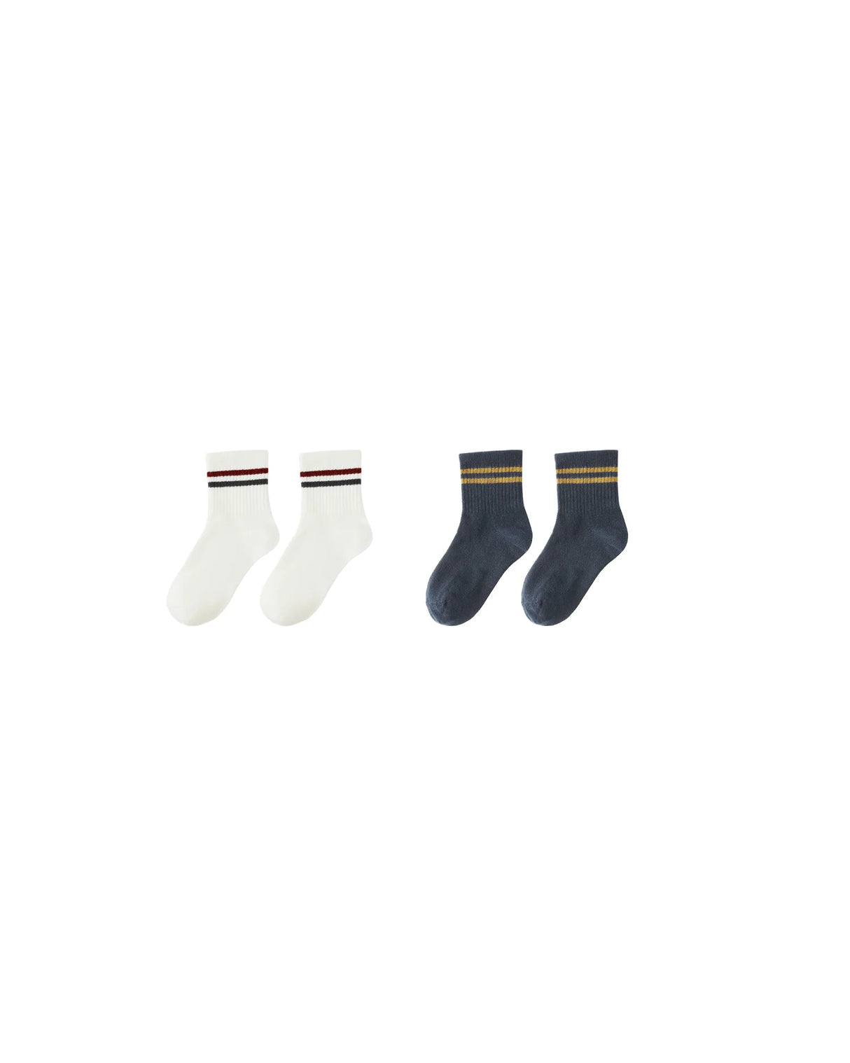 Rylee + Cru || STRIPE SOCKS, 2-PACK || IVORY, NAVY