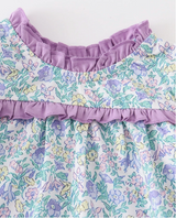 Purple Floral Print Gown - Baby