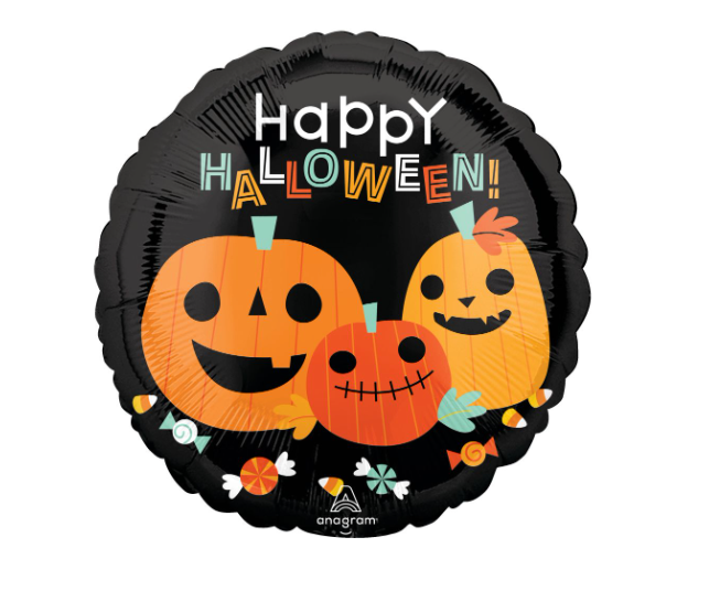 18" Classic Halloween Pumpkin Balloon (with helium)