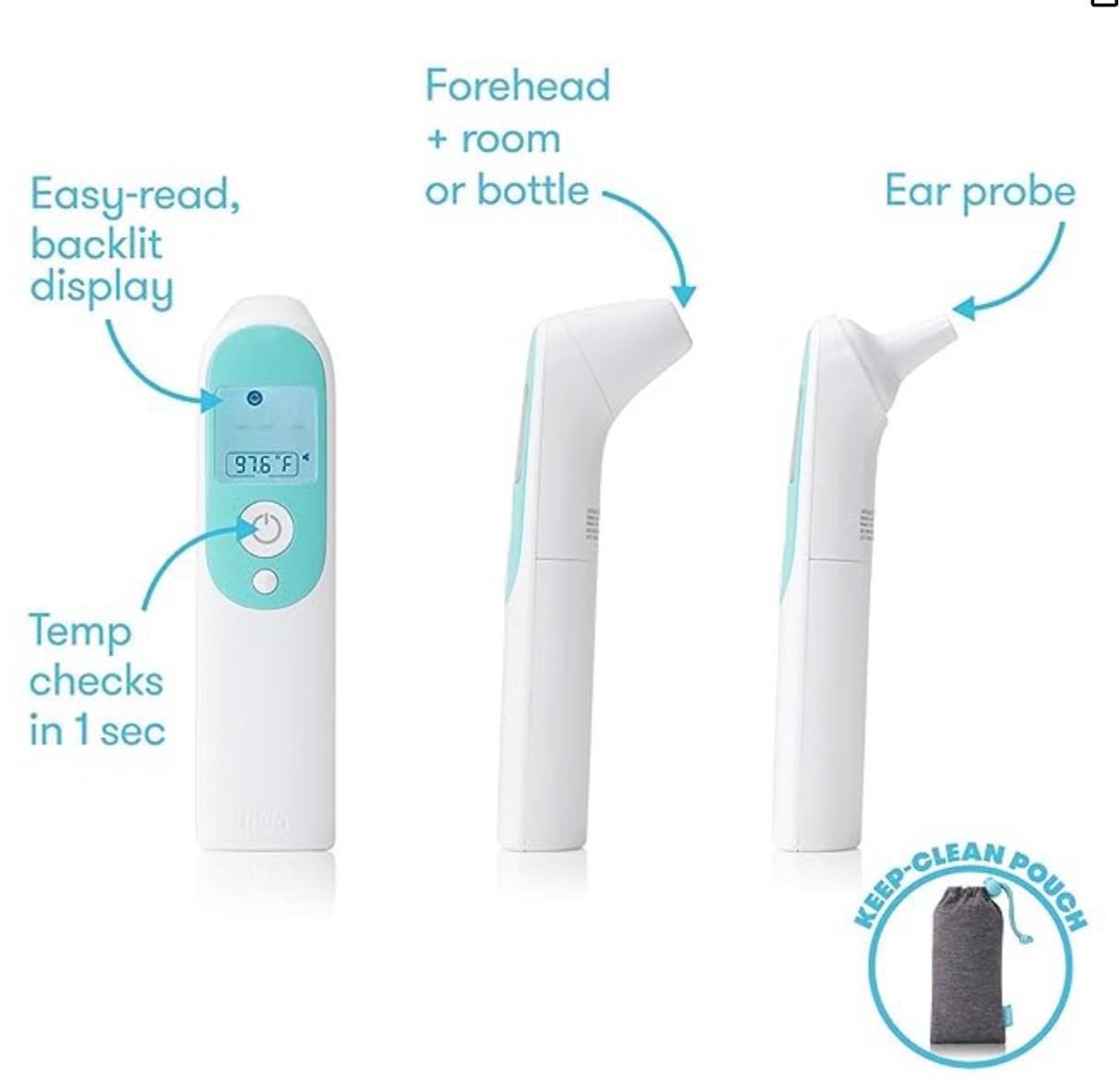 FridaBaby 3-in-1 Ear, Forehead + Touchless Infrared Thermometer