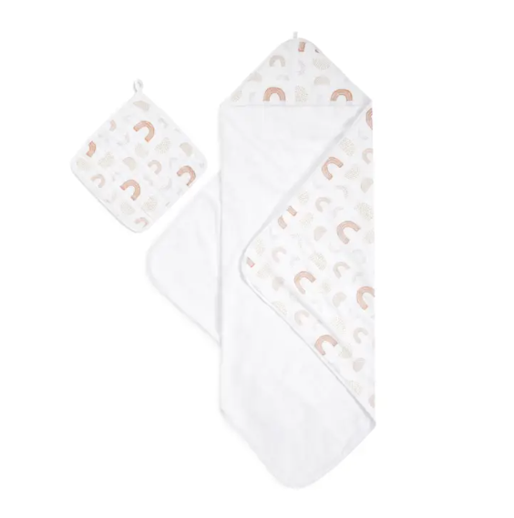 BOUTIQUE COTTON MUSLIN TOWEL + WASHCLOTH SET