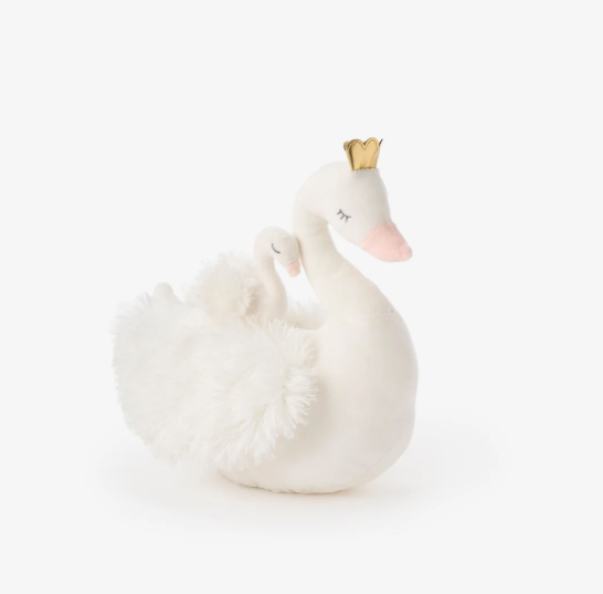 Swan Mama & Baby Plush Toy Set