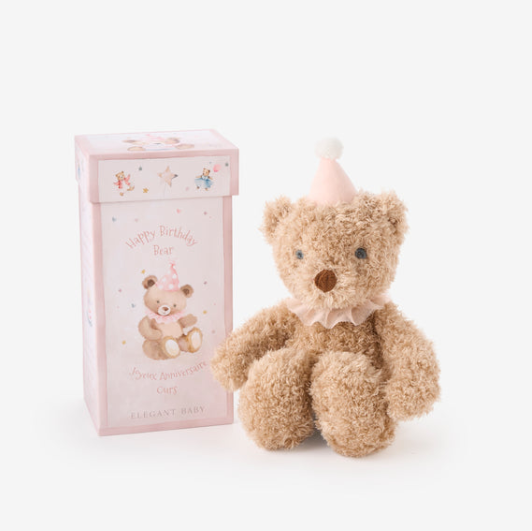 Pink Birthday Bear Plush Toy w/ Gift Box