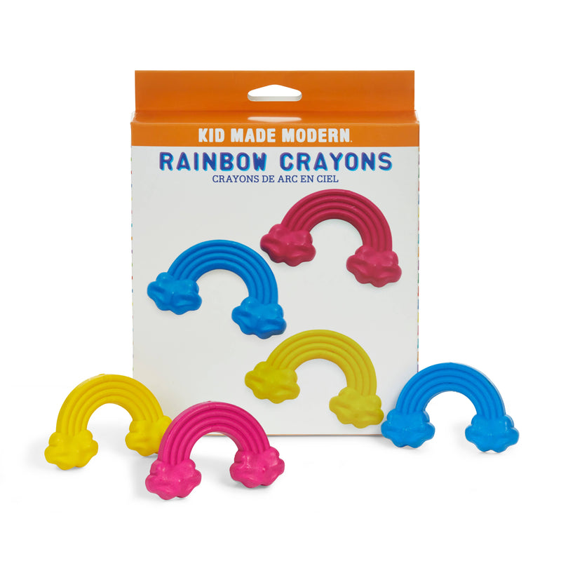 Set of 3 colorful rainbow crayons for kids