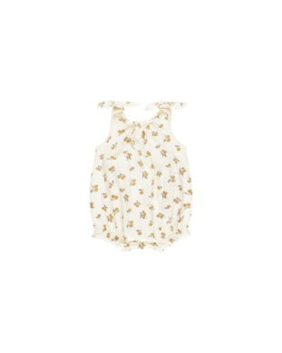 Bubble romper with shoulder tie design, lightweight and comfortable, perfect for baby’s daily wear