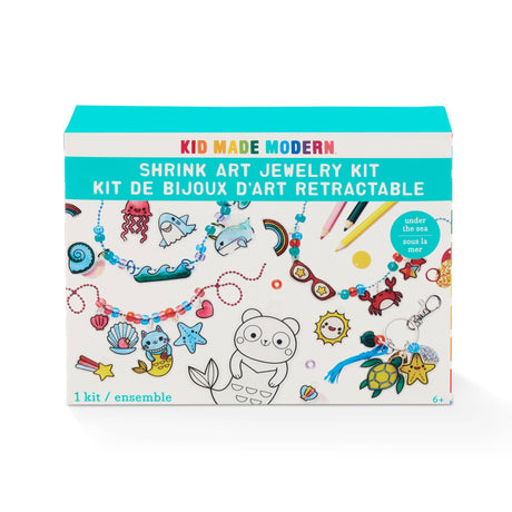 Kids’ shrink art jewelry kit featuring under the sea themed designs