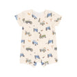Baby Henley shortall featuring tractors and friends print, comfy and adorable

