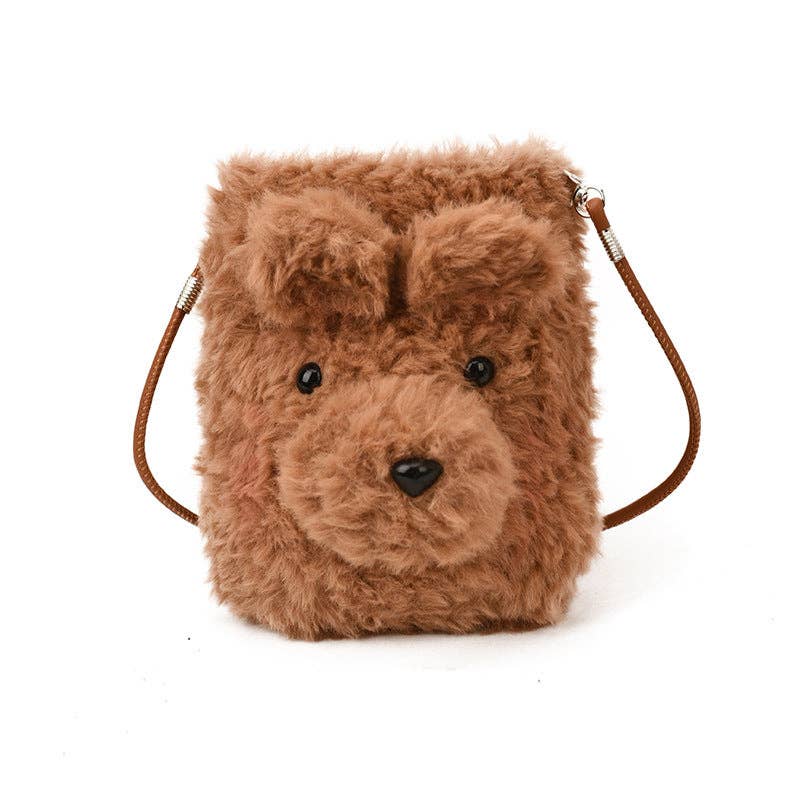 Cute Plush Bear Shoulder Bag Mini Crossbody Bag for Kids