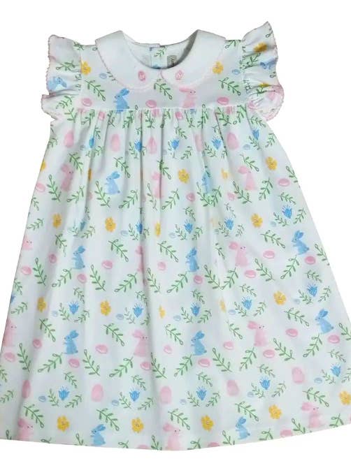 Girl's Float dress Easter floral with Bunnies