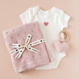 Heirloom Pique Blanket Blush Organic Cotton Kids & Baby Gift