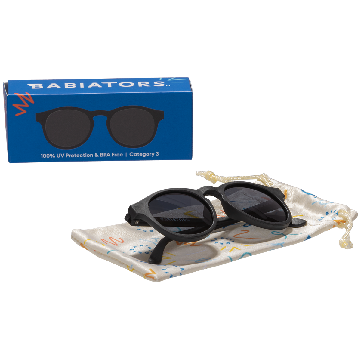Jet Black Keyhole Baby and Kid Sunglasses