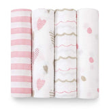 Aden + Anais Organic Muslin Swaddle - 4pk