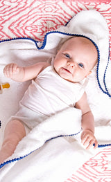 LUXE Baby/Toddler Towel: Detailed Pom Pom Trim,Bamboo Cotton