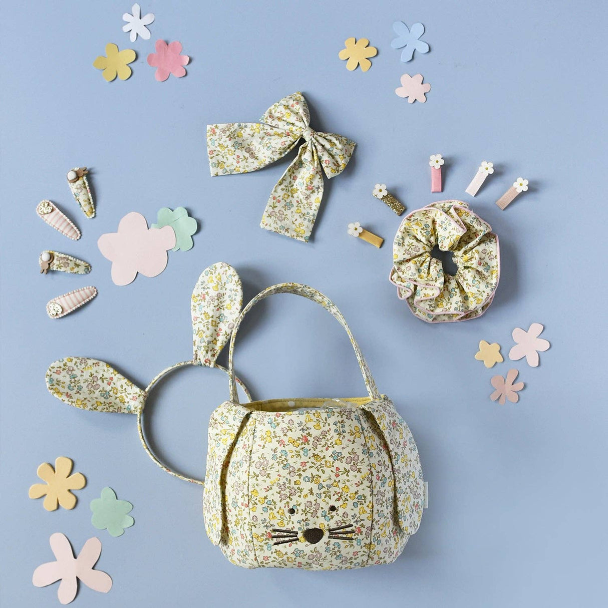 Petal Bunny Fabric Clip Set