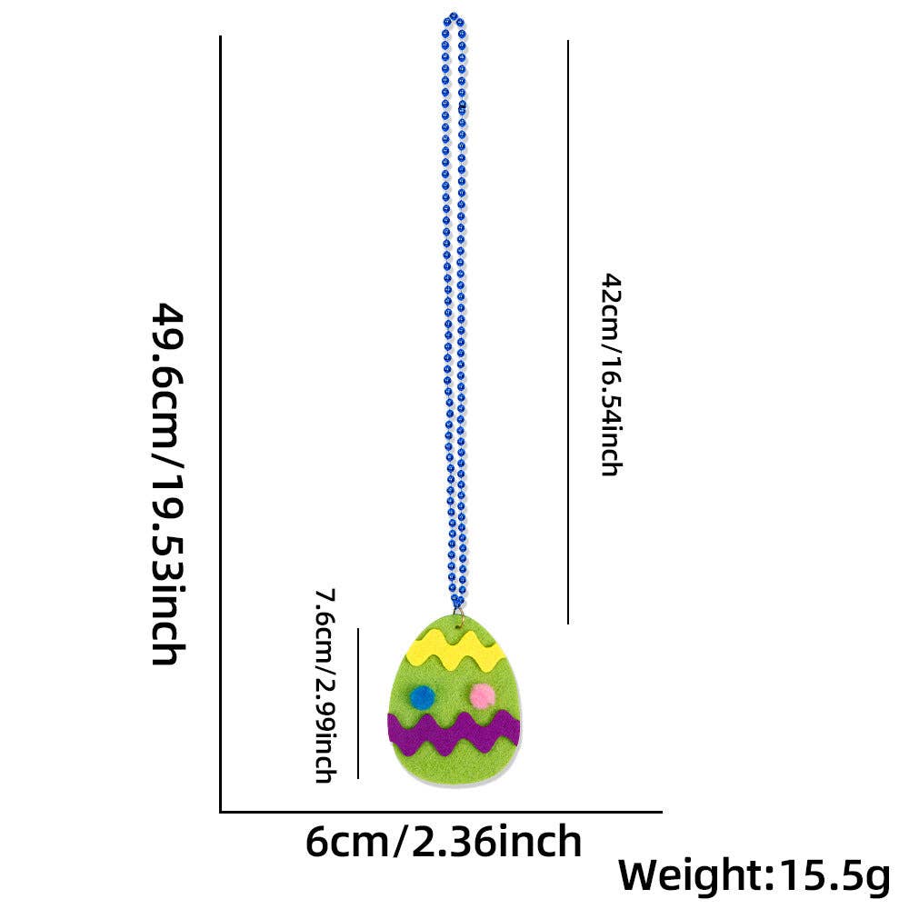 Children's Easter Bunny Necklace Colorful Egg Chain for Family Gatherings
