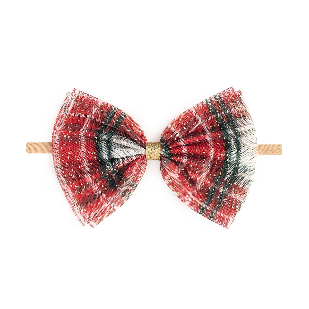 Christmas Plaid Bow Headband - Baby