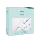 Aden + Anais boutique 100% cotton oversized muslin backed towel + washcloth set