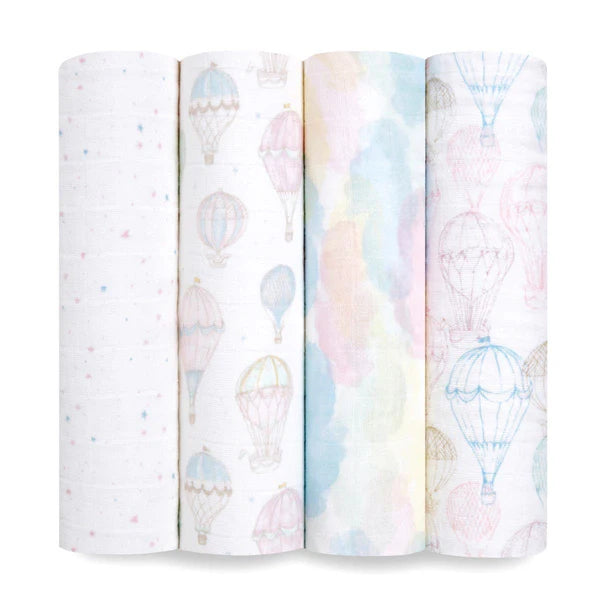 Aden & Anias organic cotton muslin swaddle blanket 4 pack