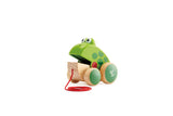Hape Pull Along Frog - Fun Wooden Toy for Toddlers 12 Months