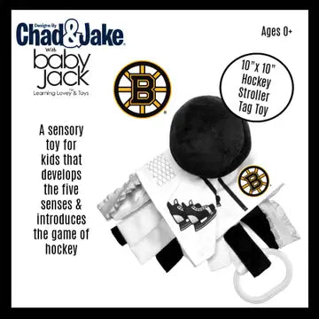 Boston Bruins Hockey Stroller Tag Toy Learning Lovey- 10x10