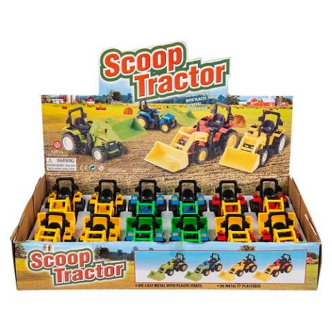 6" Diecast Scoop Tractor 12/Display