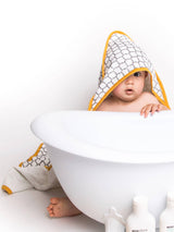 Hooded Towel: Handmade, Block-Printed Cotton, Baby/Toddler