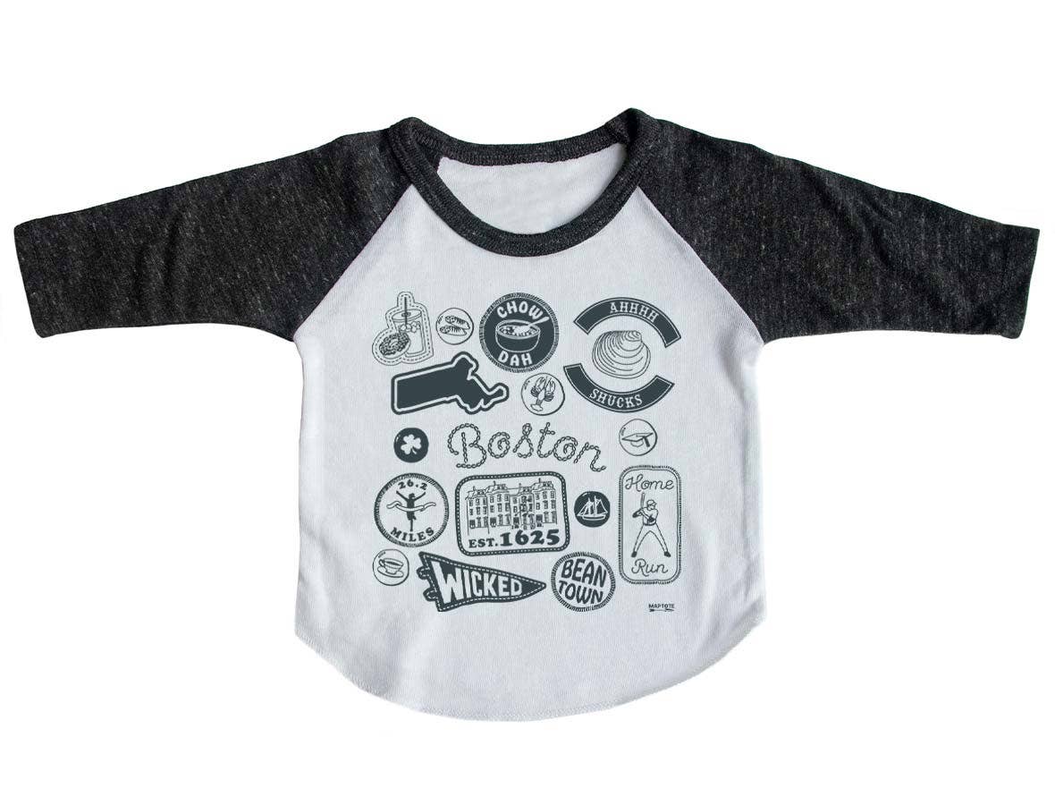 Boston Pins & Patches Baby Baseball Tee